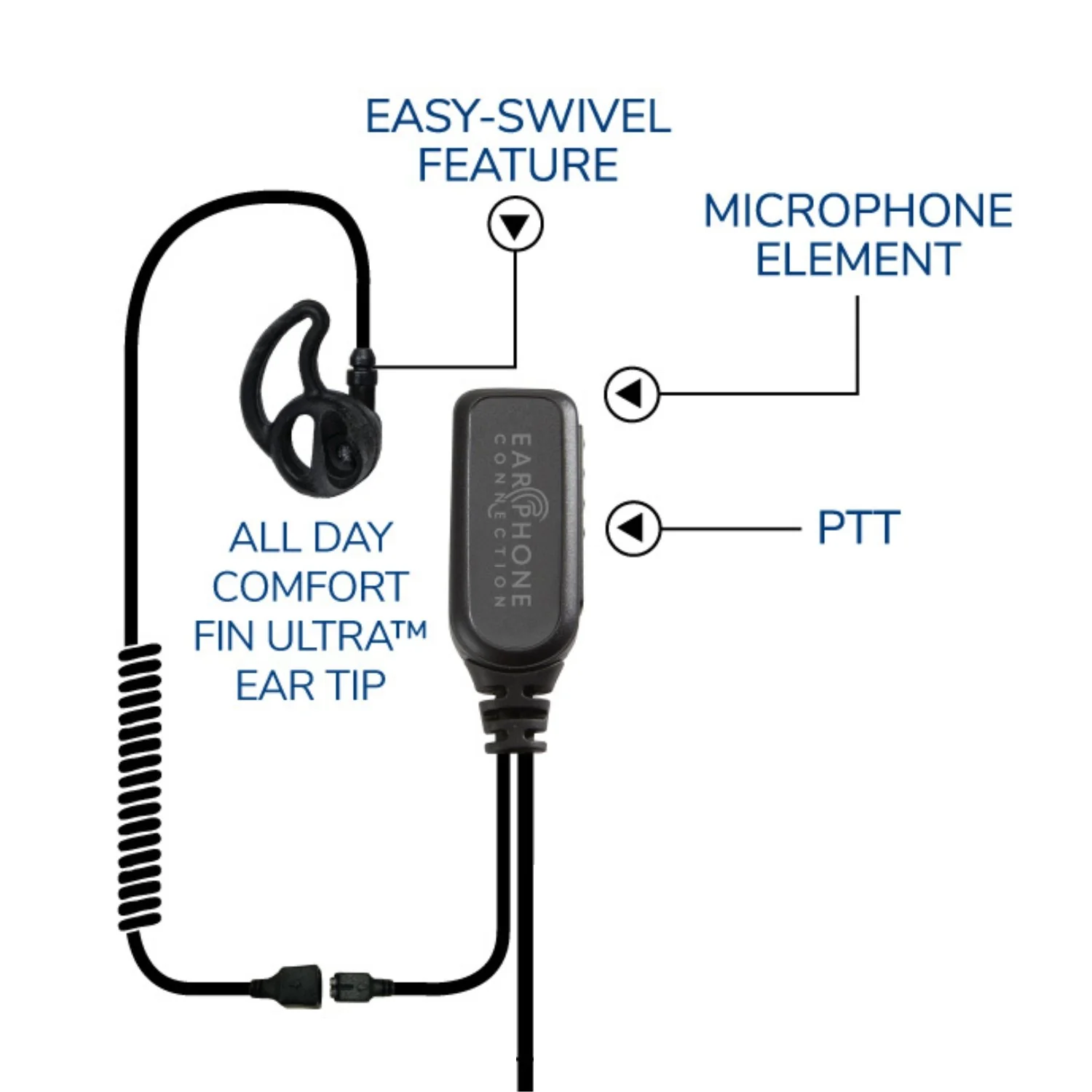 Hawk EP1323EC M1 Micro Sound Lapel Mic, Motorola XTS - Image 3